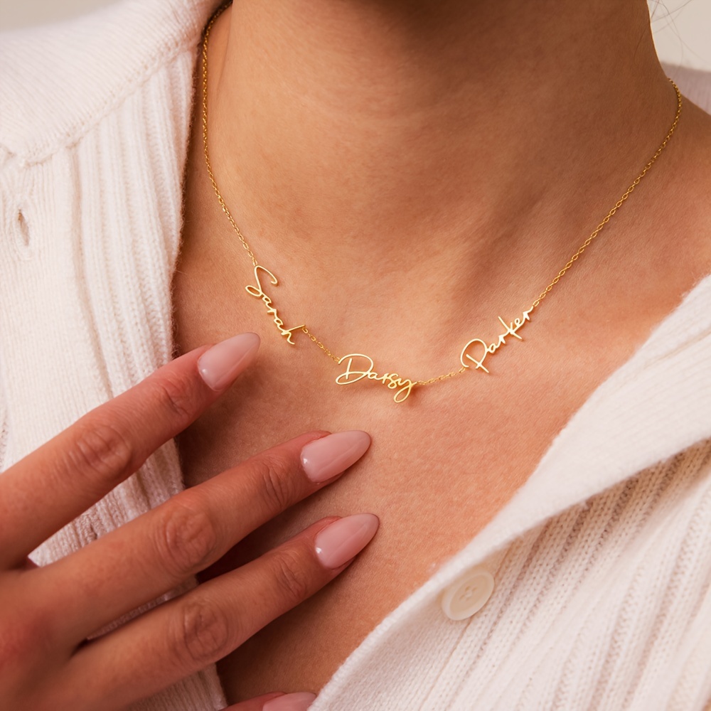 18K Golden Plated Personalized Name Necklace for Women